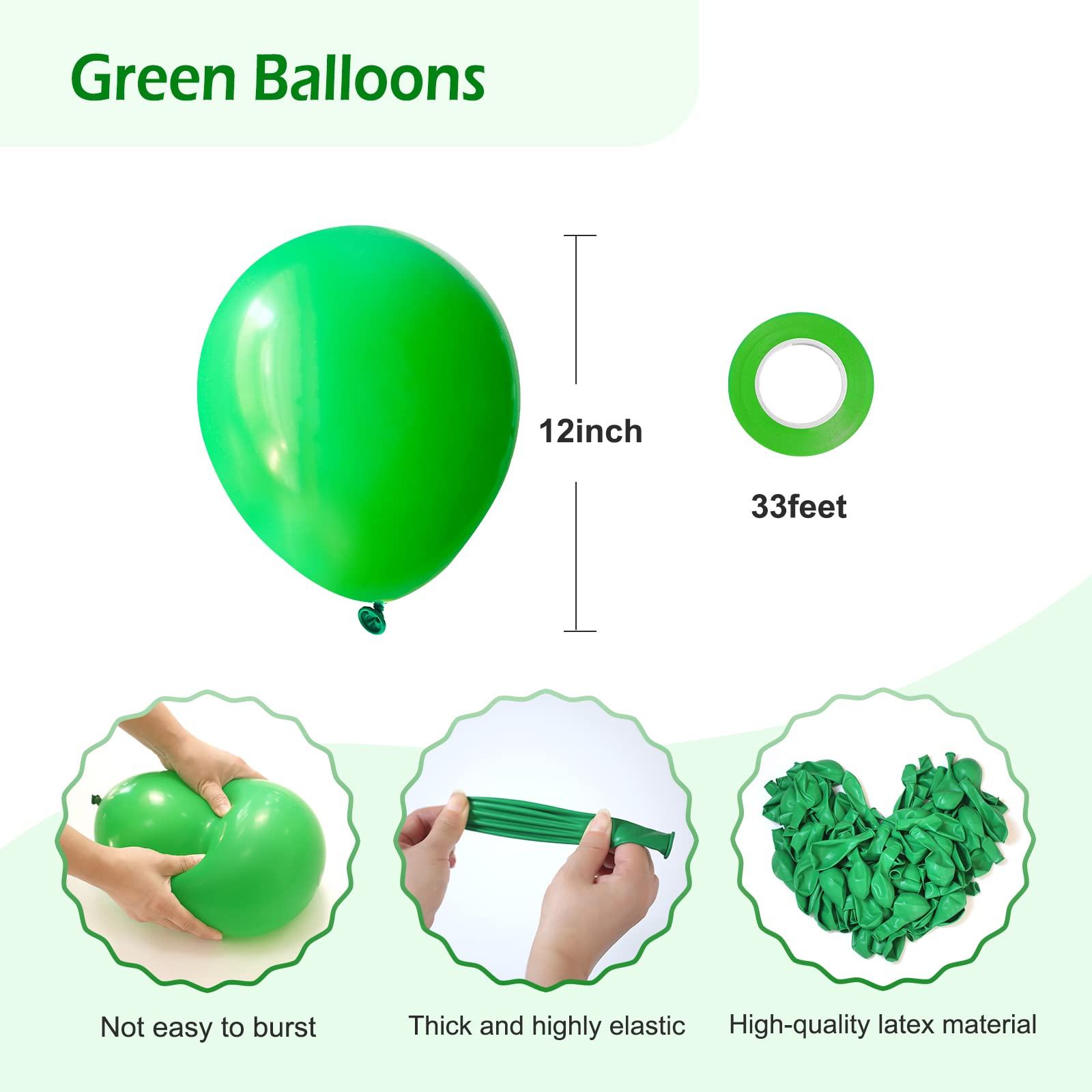 FOTIOMRG green balloons ready for quick pump and setup.