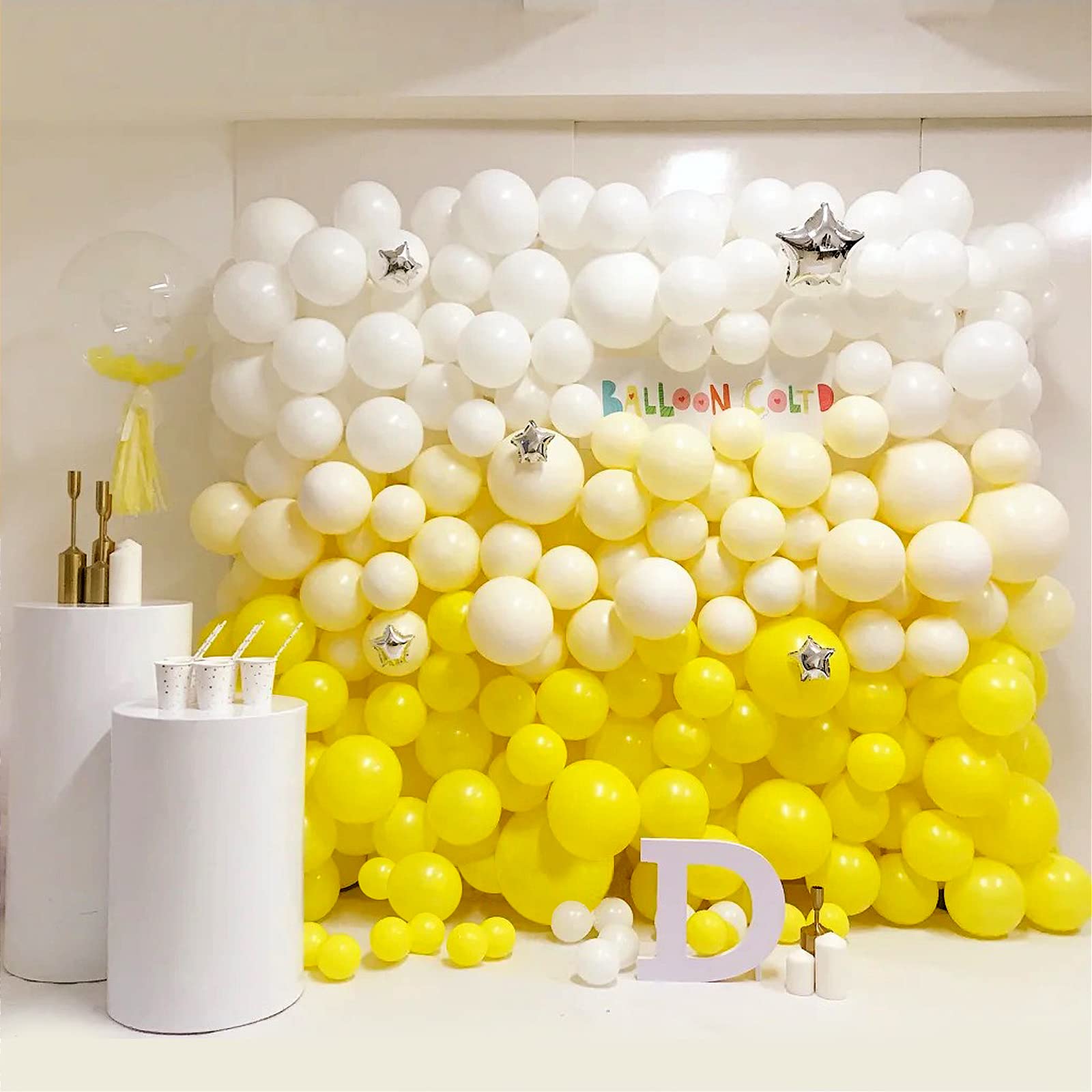 Large party displays with FOTIOMRG 50-pack yellow balloons