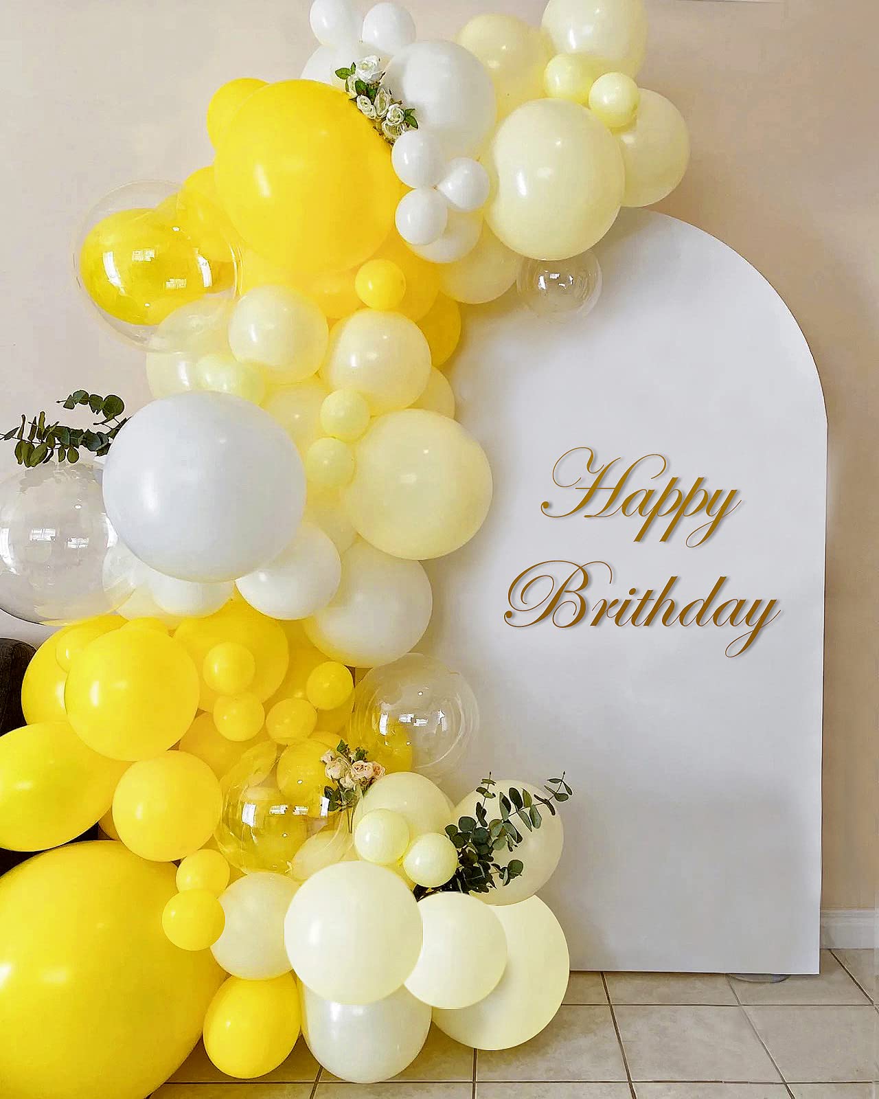 Sunflower bee theme decor with FOTIOMRG yellow balloons