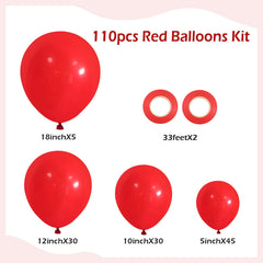FOTIOMRG red 12-inch balloons add depth to garlands and tables.
