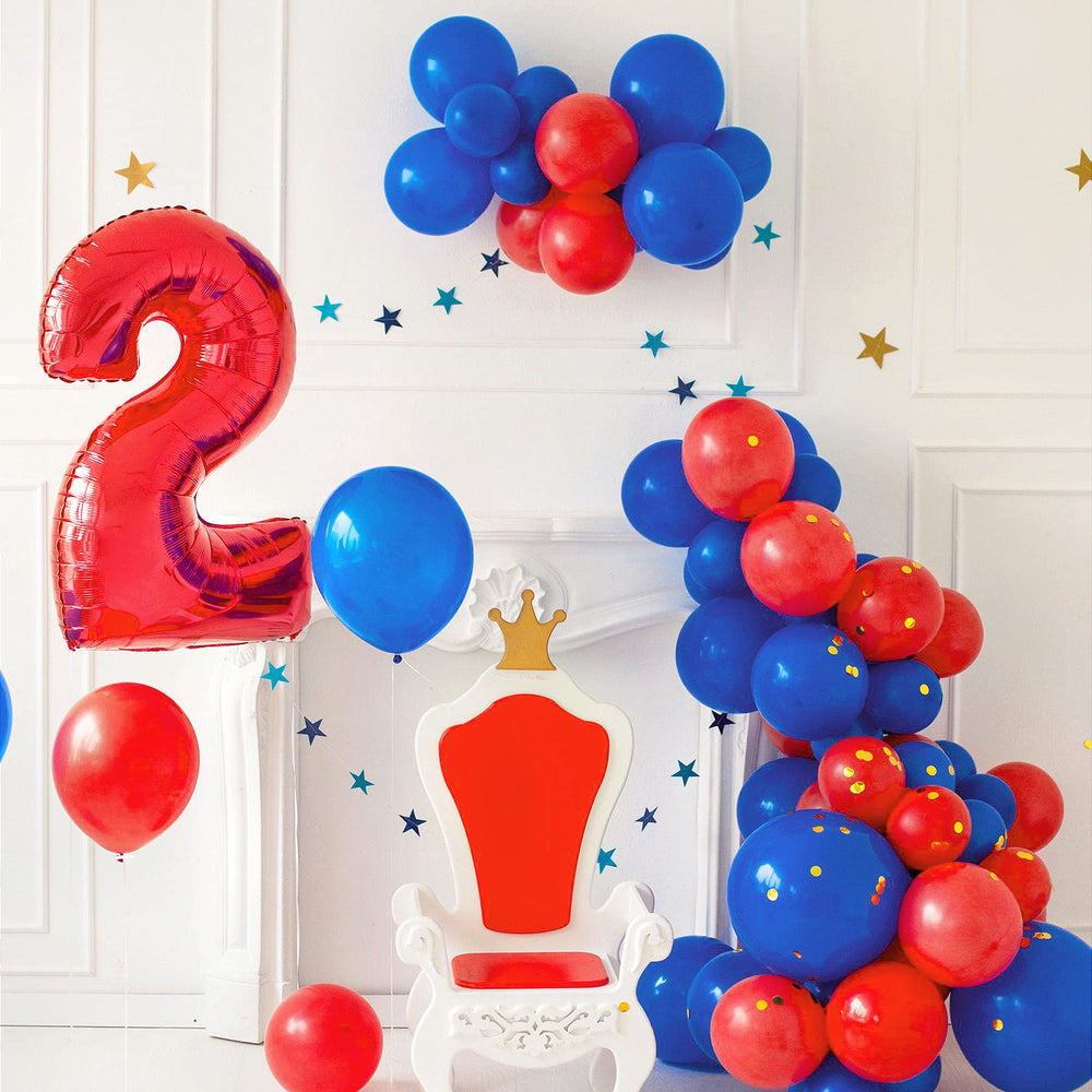 FOTIOMRG red and blue gold decor idea for a vibrant event.