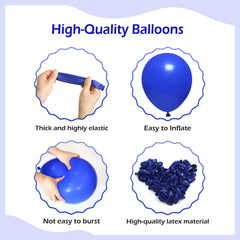 FOTIOMRG royal blue 12-inch balloons arranged for versatile party themes