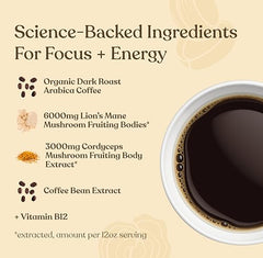 Illustration of Lion’s Mane and Cordyceps on Four Sigmatic Focus Max packaging