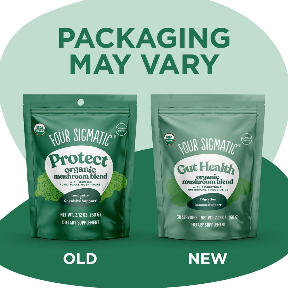 Four Sigmatic Gut Health product uses fruiting bodies to maximize active ingredients.