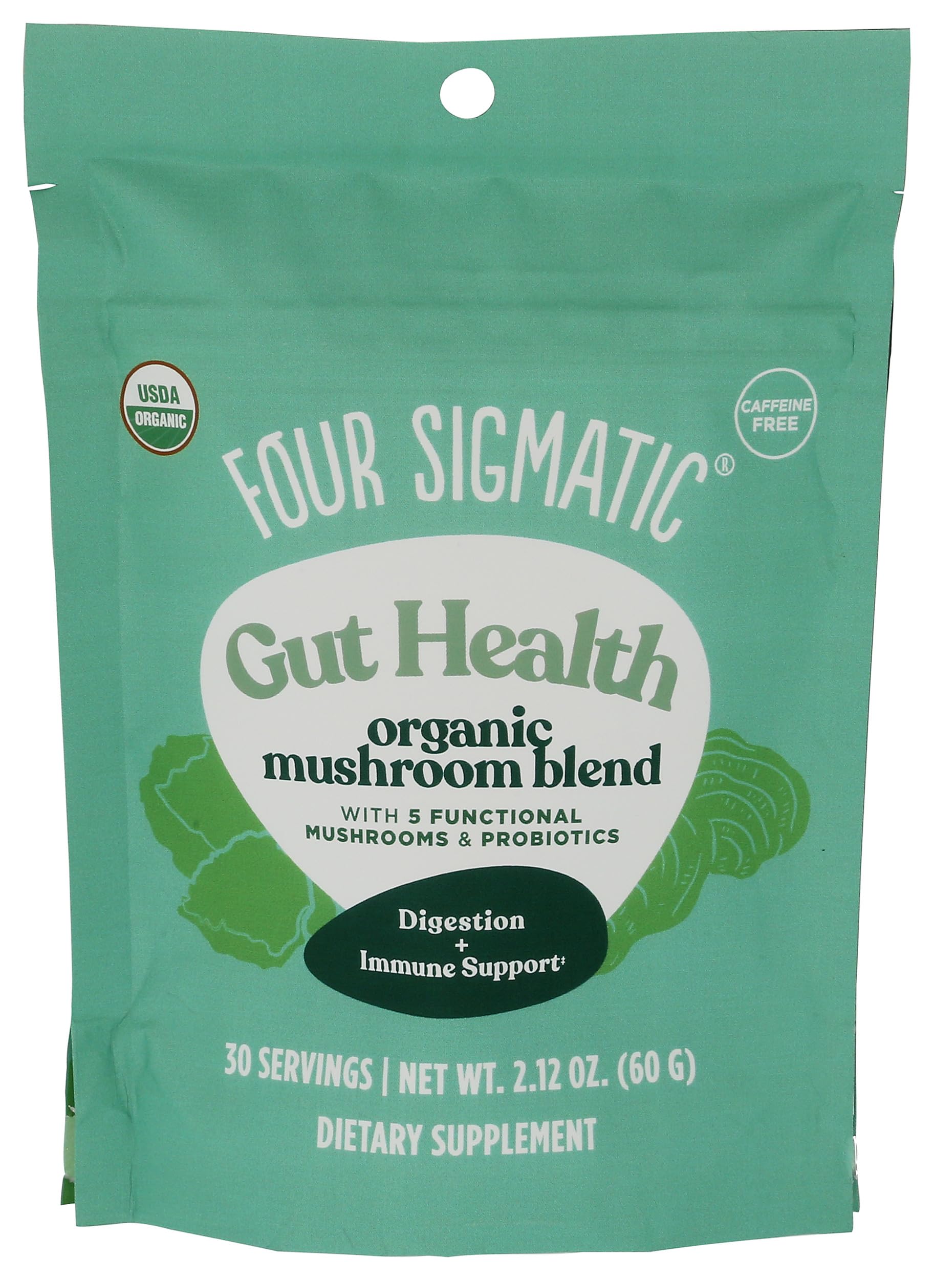 Four Sigmatic mushrooms in mix offer antioxidant support for a daily routine.