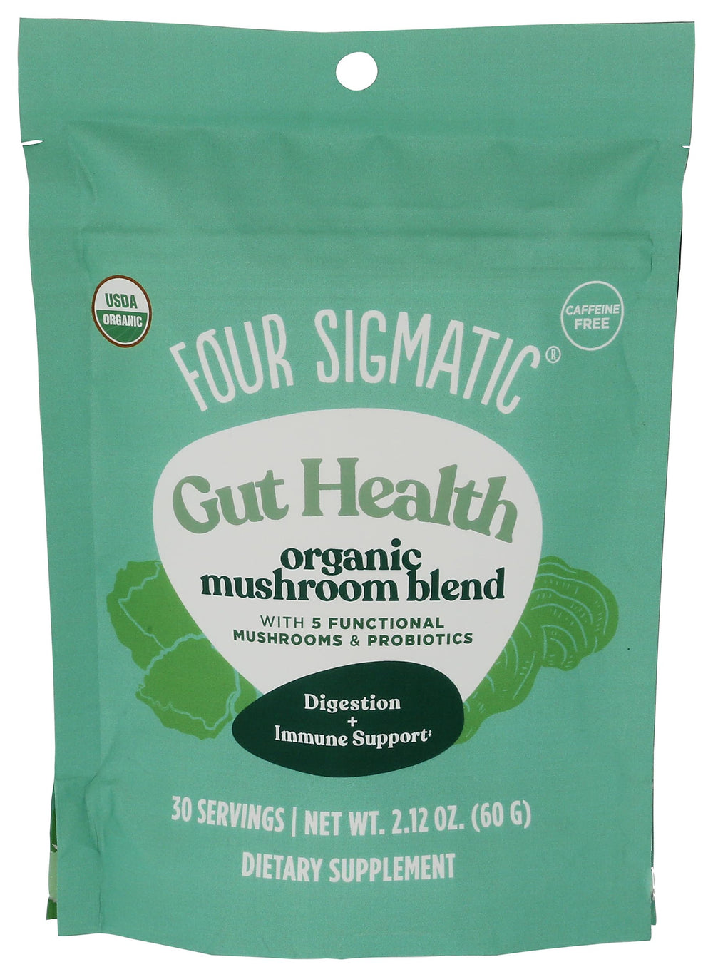 Four Sigmatic mushrooms in mix offer antioxidant support for a daily routine.