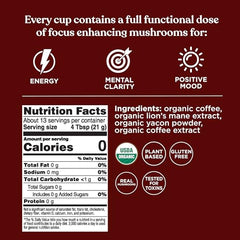 Four Sigmatic Organic High Caffeine Lion's Mane Coffee beans closeup showing premium quality aroma.