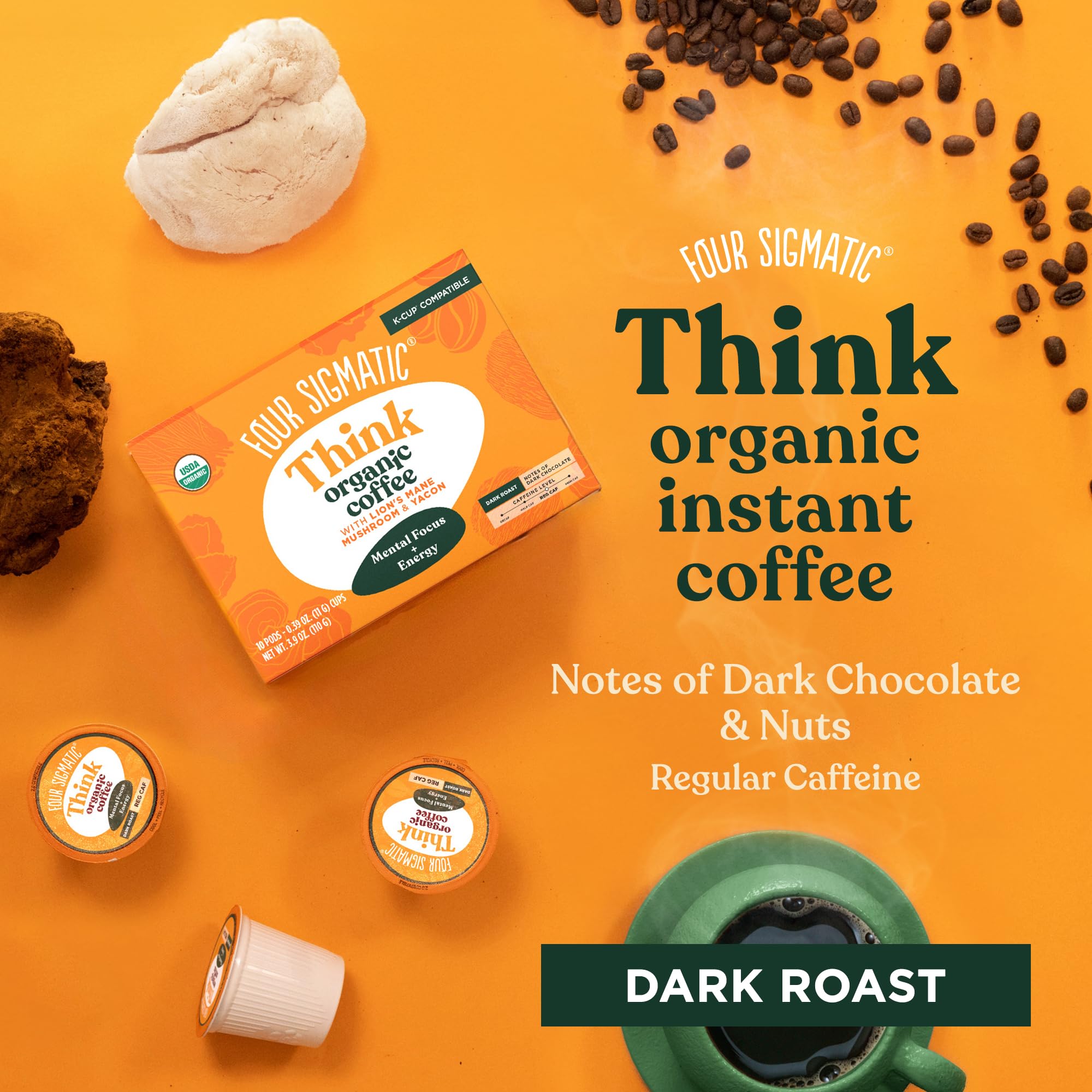 Four Sigmatic Honduran Marcala coffee beans origin.