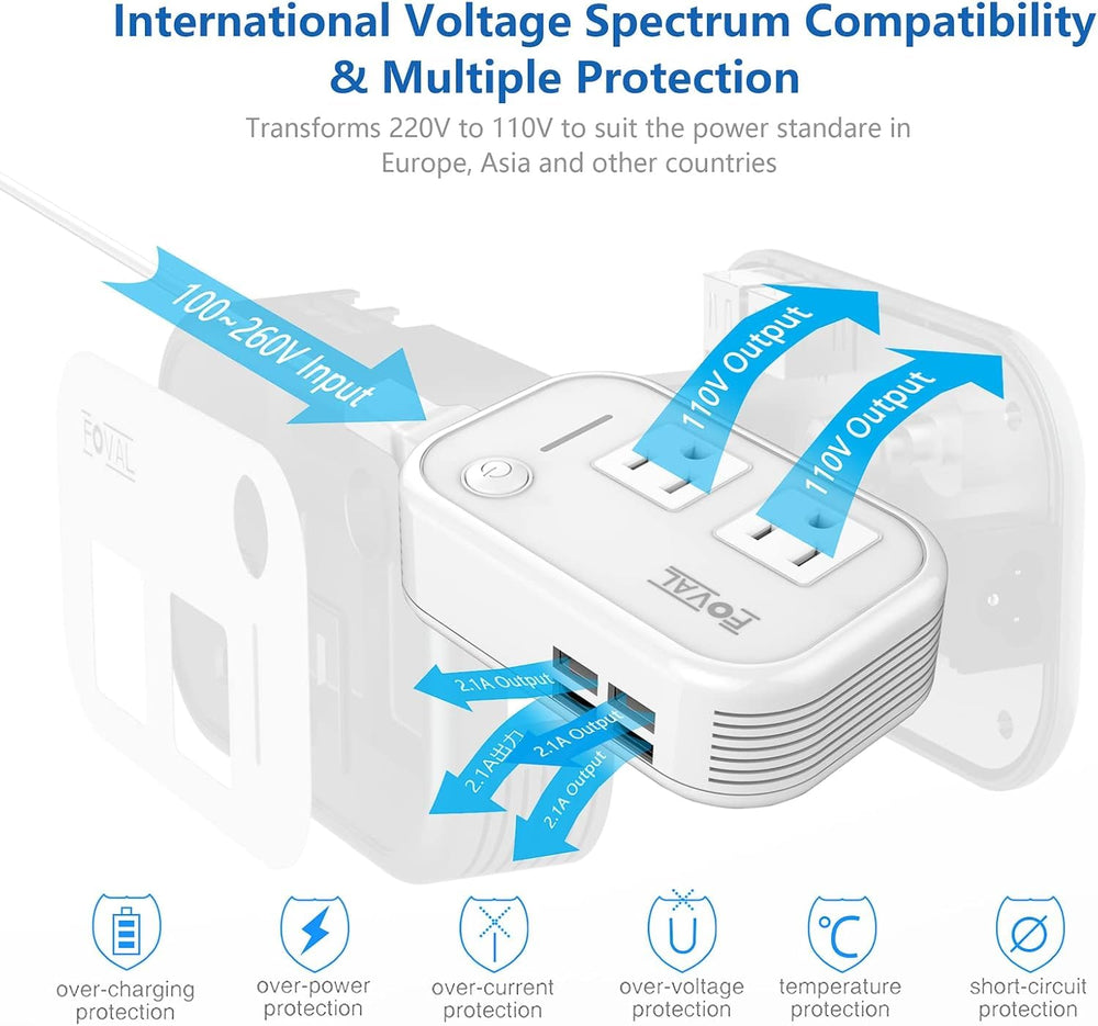 FOVAL dual AC outlets allow simultaneous tool charging