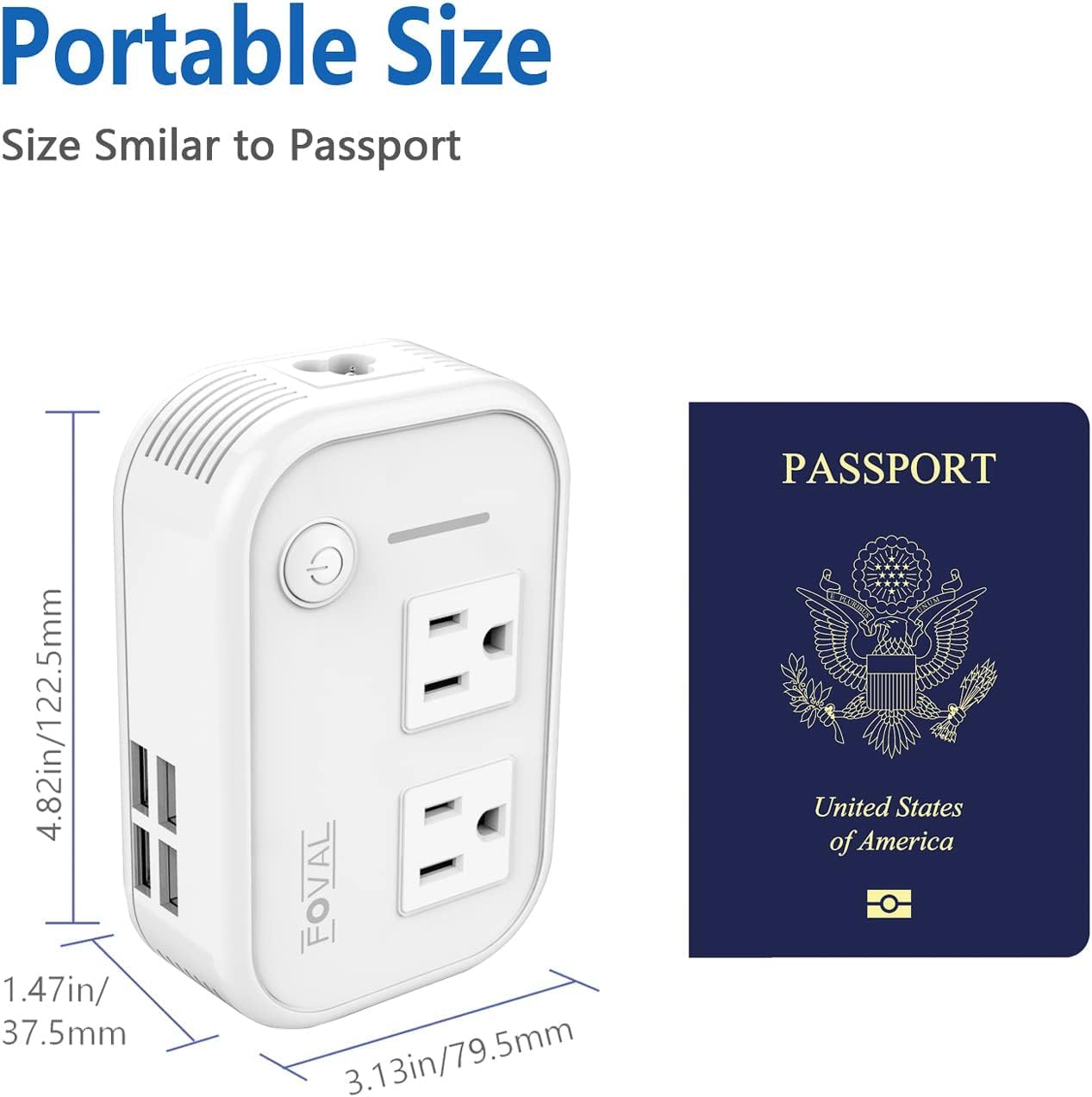FOVAL four USB ports for convenient gadget charging on the go