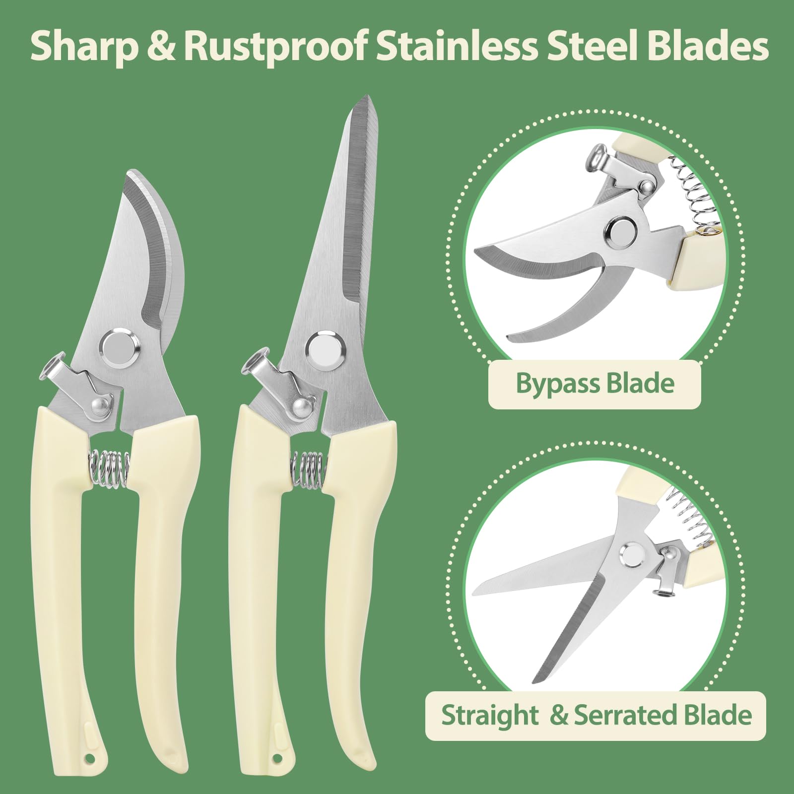 FOVCENT stainless steel blades deliver rust resistance for long-lasting garden trimming
