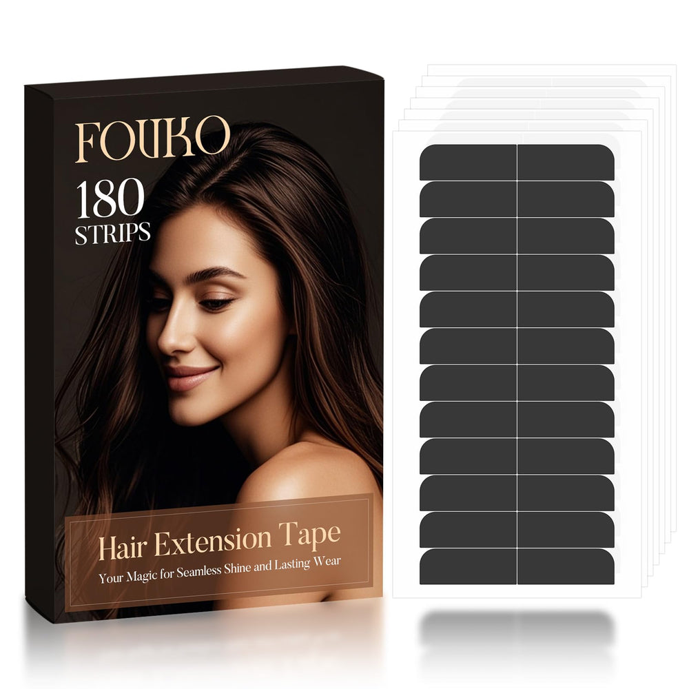 FOVKO 180-pcs hair extension tape pack for lasting hold and easy replacement.
