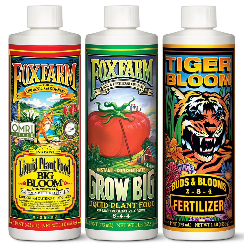 FoxFarm Soil Liquid Trio bottle front for easy dosing and garden use.