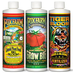 FoxFarm Soil Liquid Trio bottle front for easy dosing and garden use.