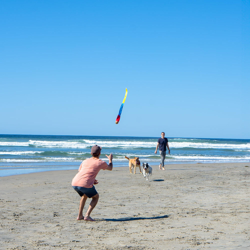 Foxtail Sport three-color tail shown with scoring game for family-friendly fun.