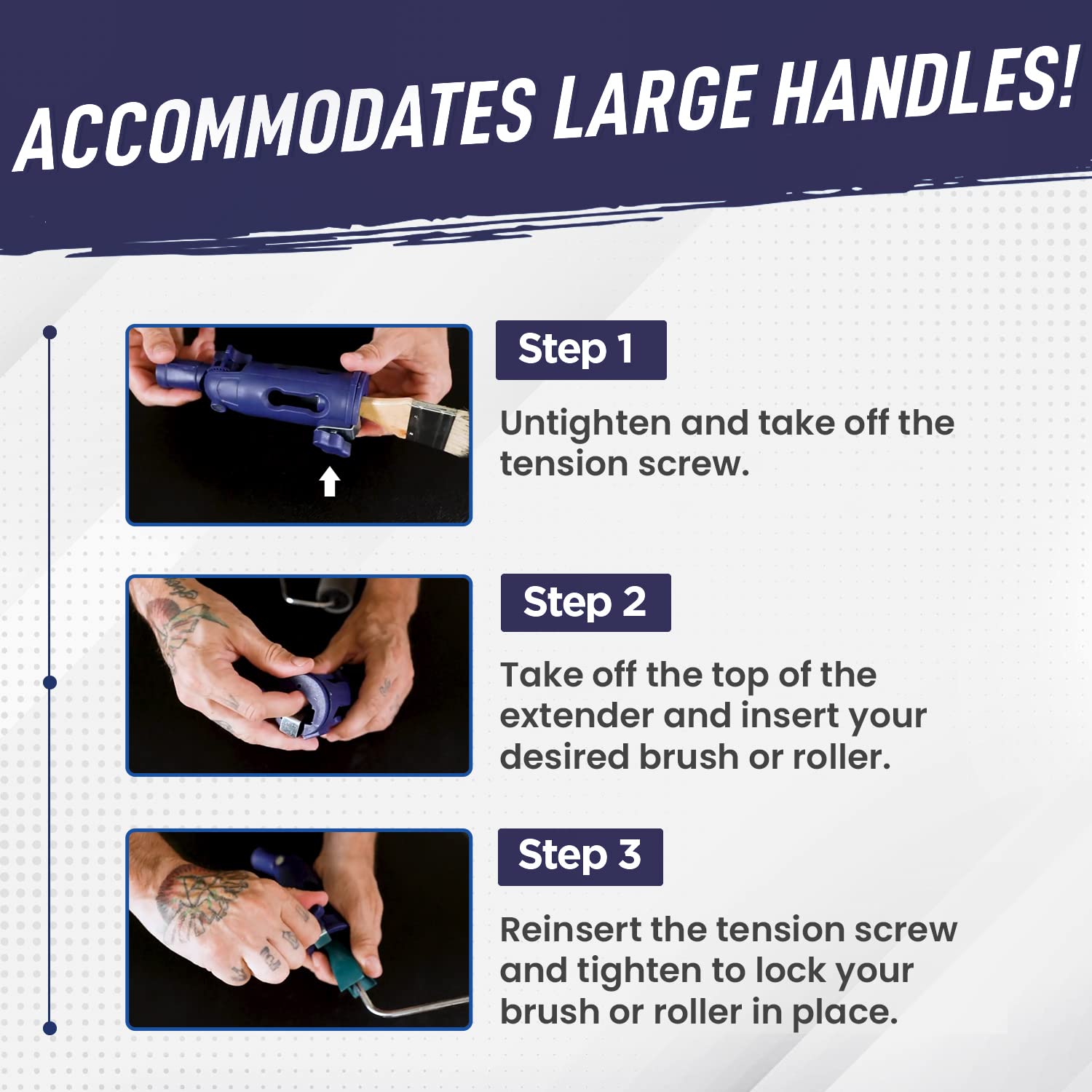 Fox Trot extender close-up grip for comfortable handling.