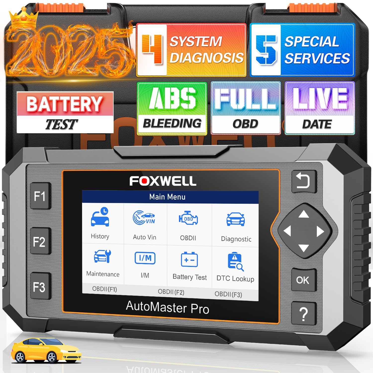 FOXWELL NT614 Elite diagnostic scan provides a quick system check for engine and brakes.