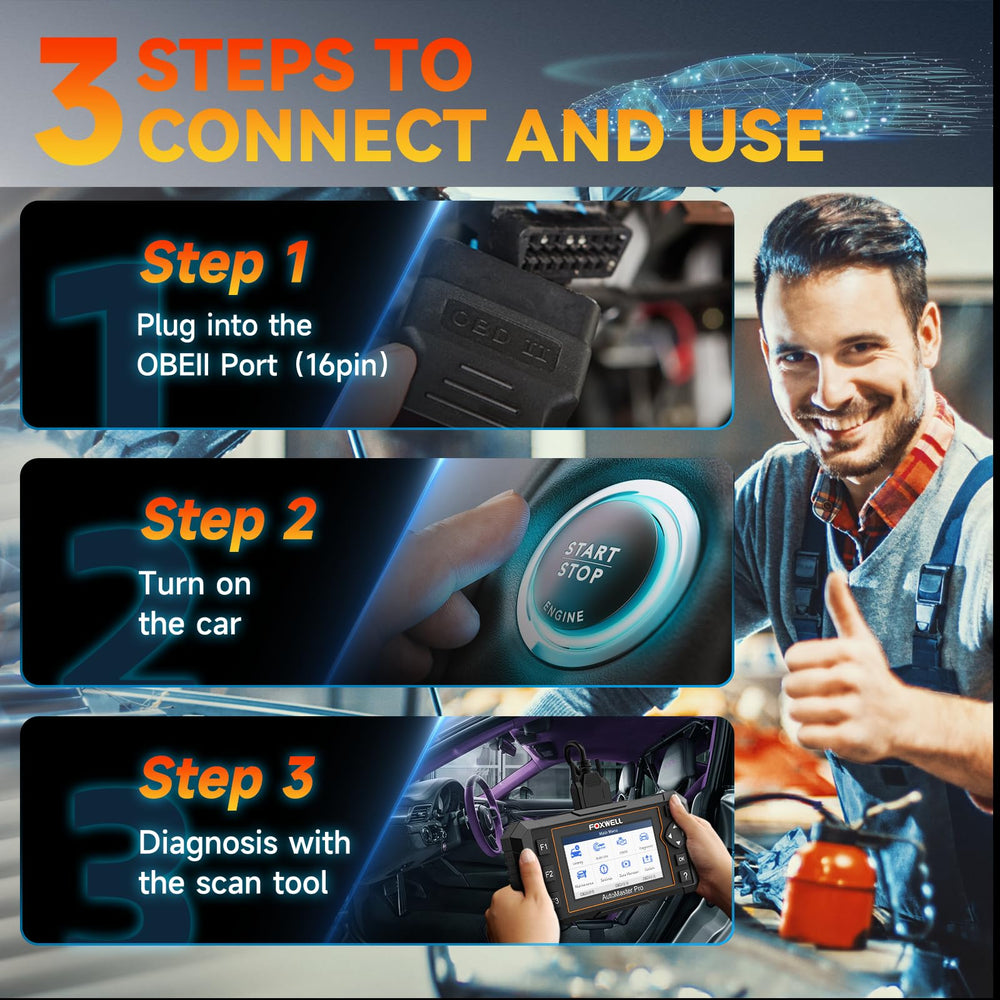 FOXWELL NT614 Elite throttle relearn screen aids re-synchronizing the throttle after service.