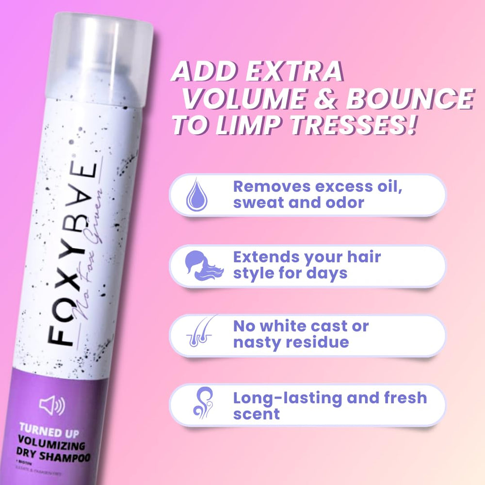 FoxyBae Turned Up biotin-infused formula supports hair texture and lift