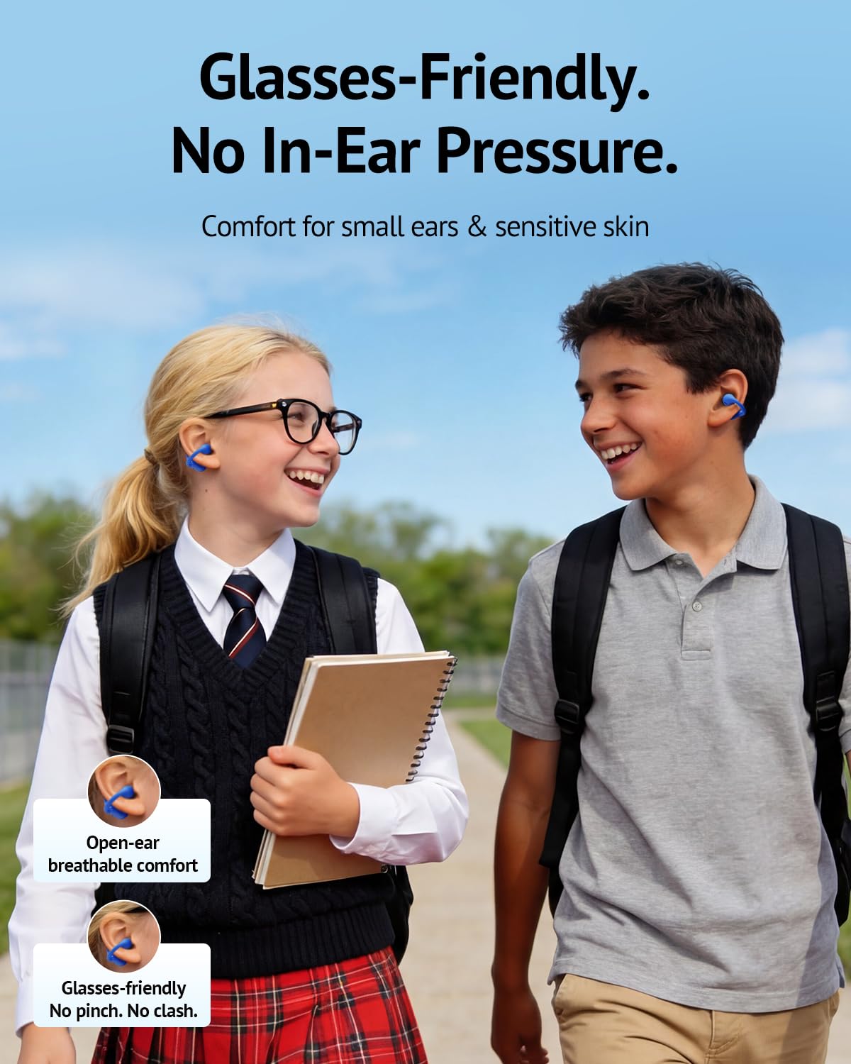 FOYCOY three silicone ear pads options adapt to different ears