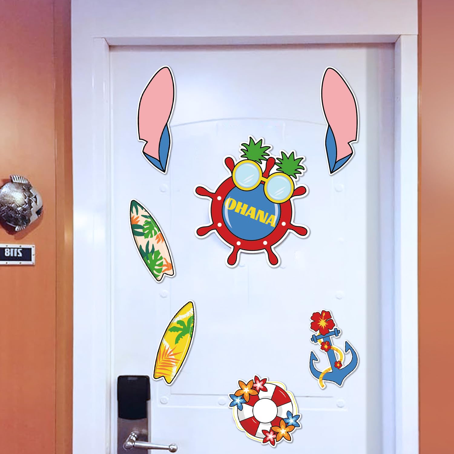 Fprl ship silhouette magnet creates charming, reusable cabin-door accents.