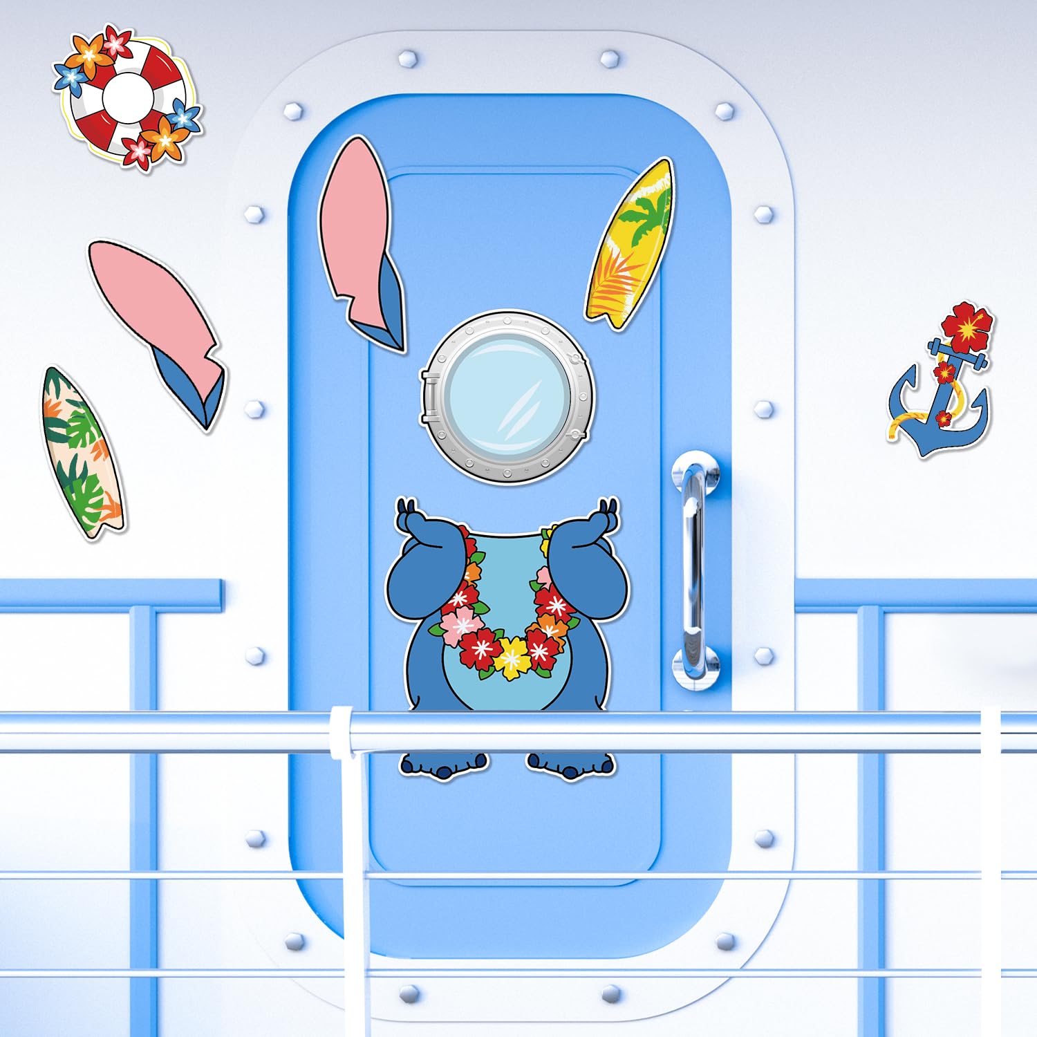 Fprl wave design magnet provides easy, removable decor on metal surfaces.