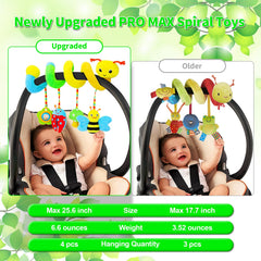 FPVERA four hanging animal toys to diversify color perception during rides.