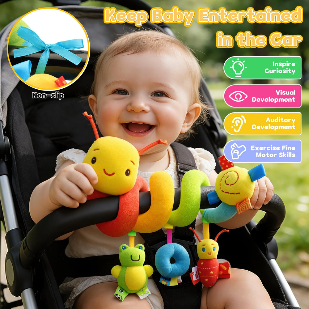 FPVERA soft plush rattle with bell enhances infant auditory attention during play.