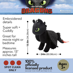 Toothless pillow ears and wings detail highlight for playful decor.