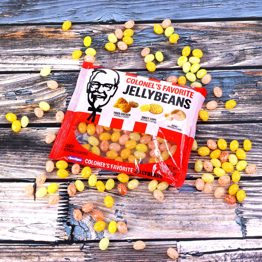 Frankford KFC sweet corn jelly beans for novelty snacking.