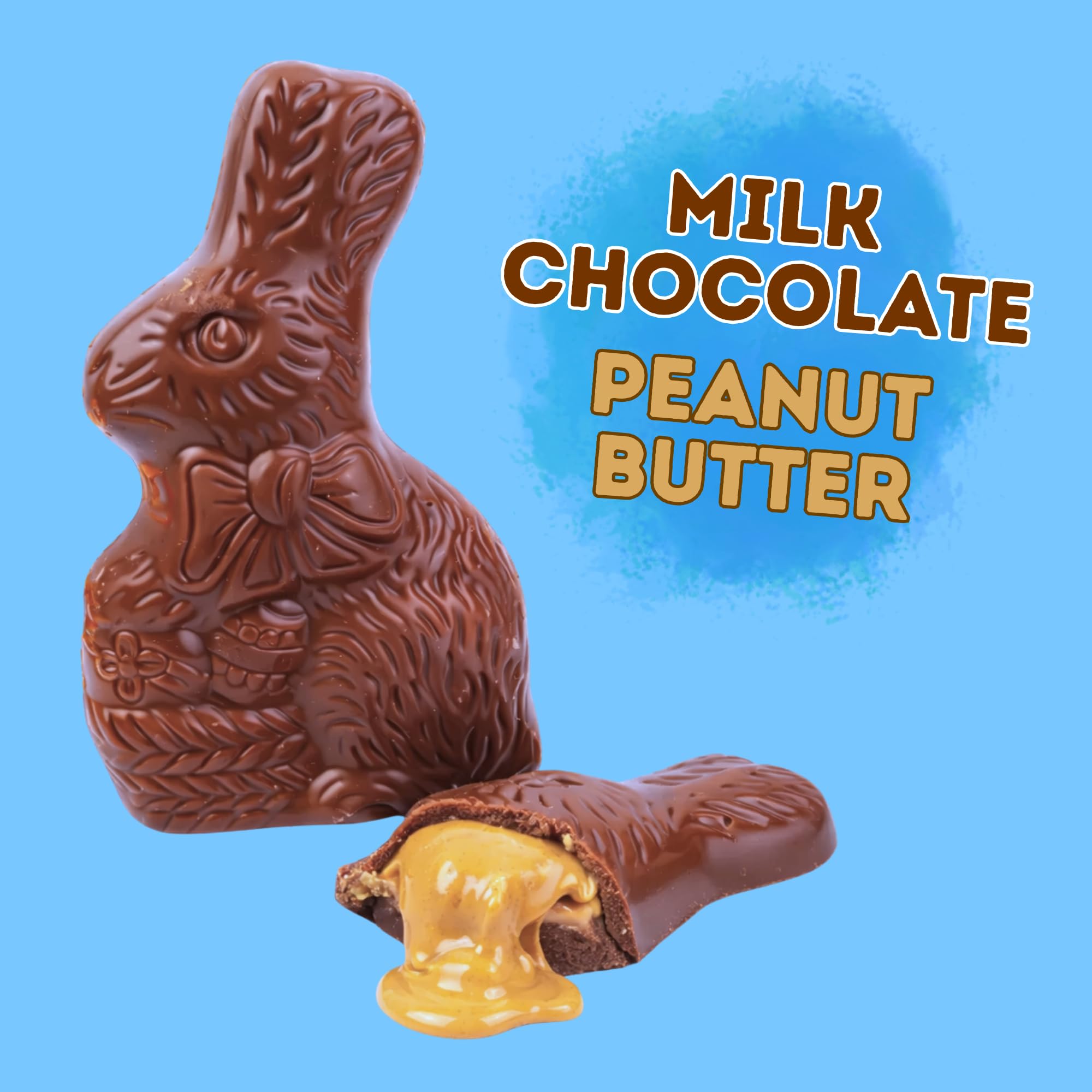 Frankford Milk Chocolate Peanut Butter Bunny with silky filling for satisfying bites.