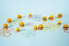 Frankford plastic eggs filled with Krabby Patties candy for quick Easter fillers.