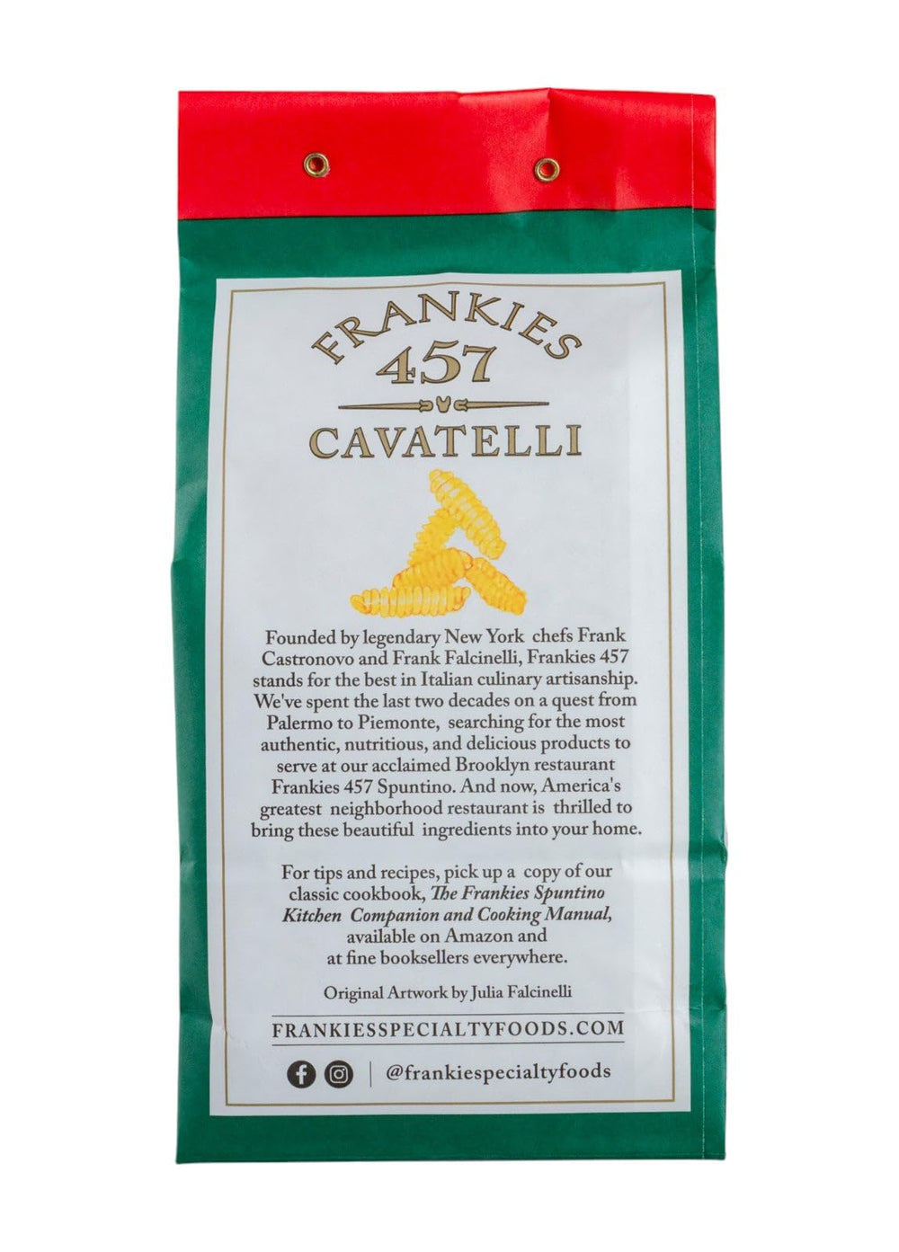 Frankies 457 cavatelli with meatballs plated for a comforting Italian classic.