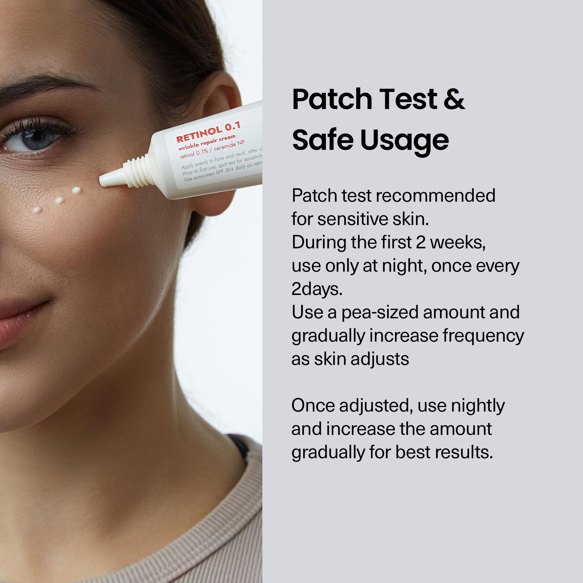 FRANKLY texture swatch of creamy formula on skin