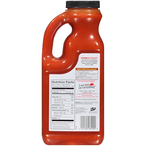 Frank's RedHot bottle beside buffalo chicken dip for added tang