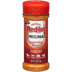 Franks RedHot Original Seasoning Blend bottle pour adds bold flavor to every dish