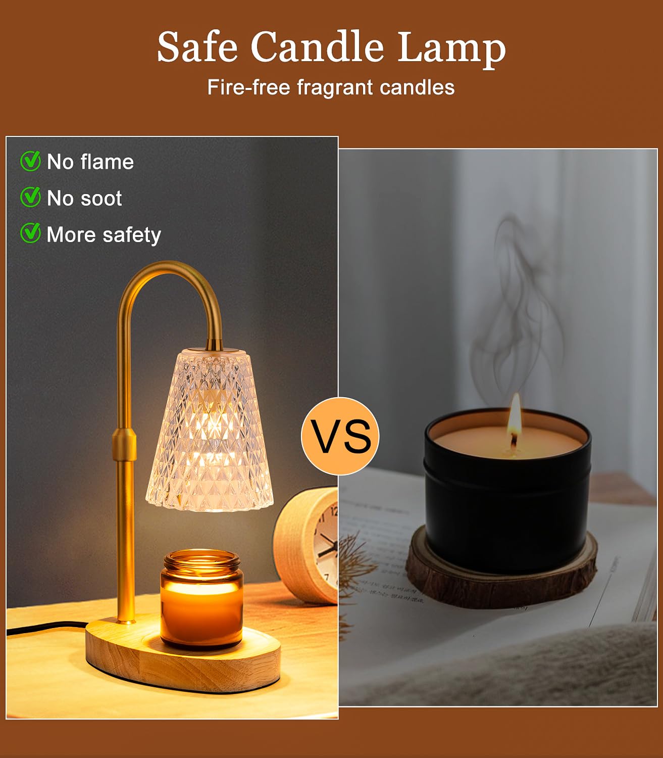 FRAZEEN Candle Warmer Lamp adjustable height for perfect candle positioning
