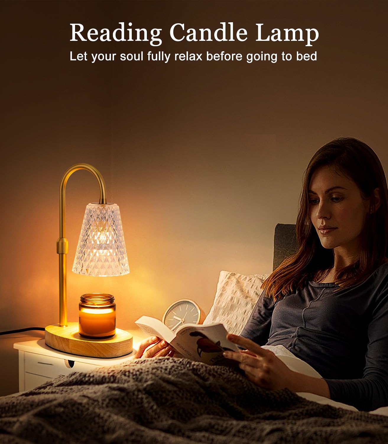 FRAZEEN Candle Warmer Lamp dimmable light creates mood lighting