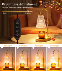 FRAZEEN Candle Warmer Lamp showing the glass shade and warm glow