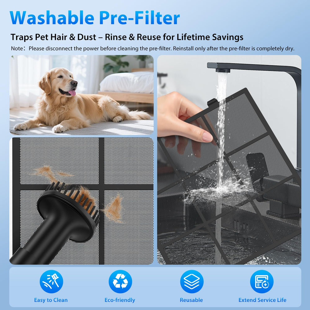 FreAire HAP605 turbo mode activated for fast reduction of pet odors and hair.