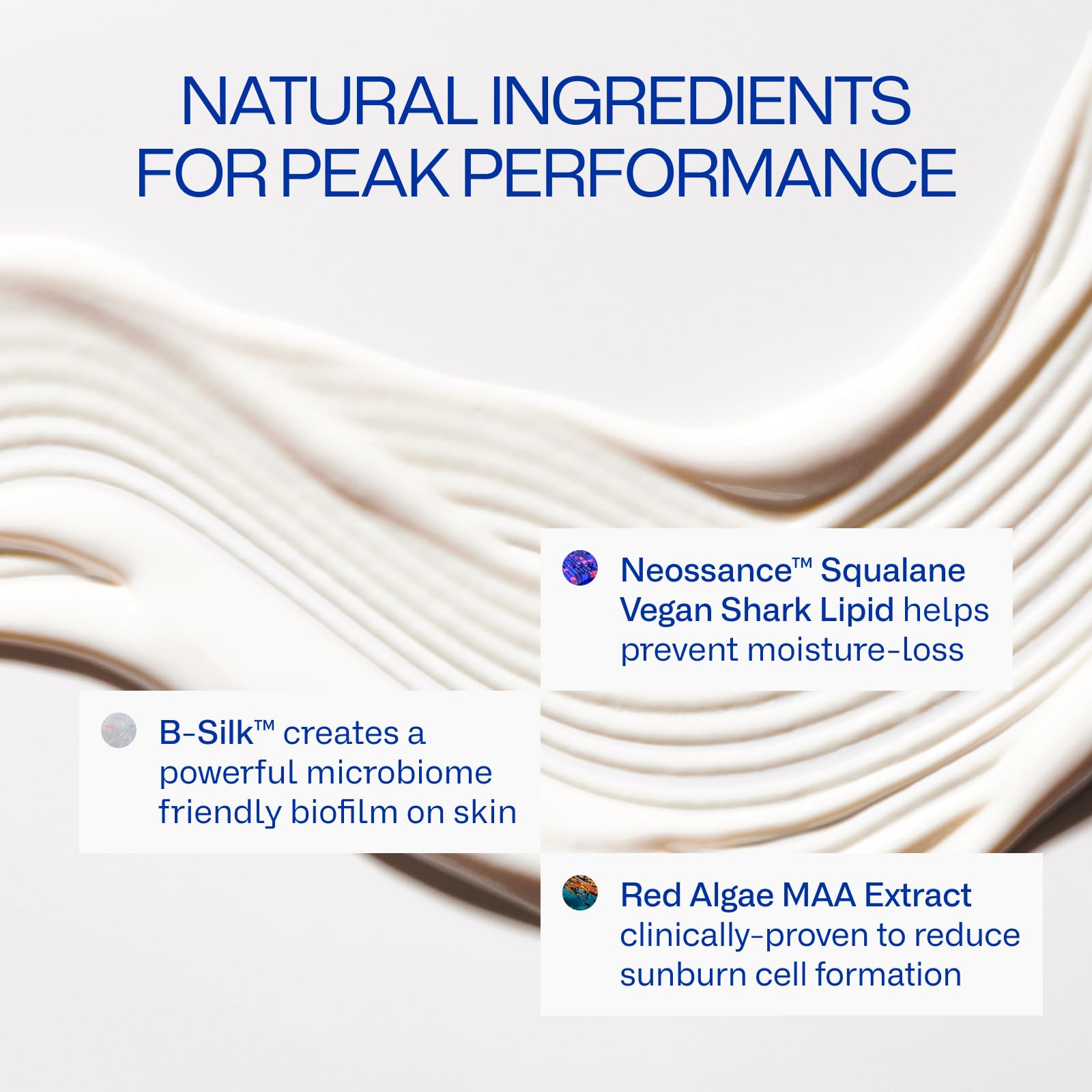 Freaks of Nature Peak Performance SPF 50 texture absorbs quickly with no residue.