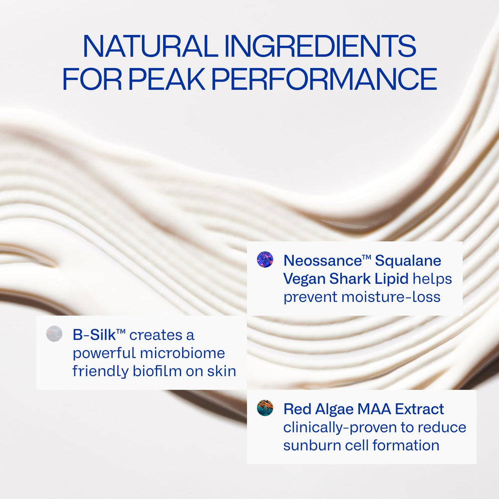 Freaks of Nature Peak Performance SPF 50 texture absorbs quickly with no residue.