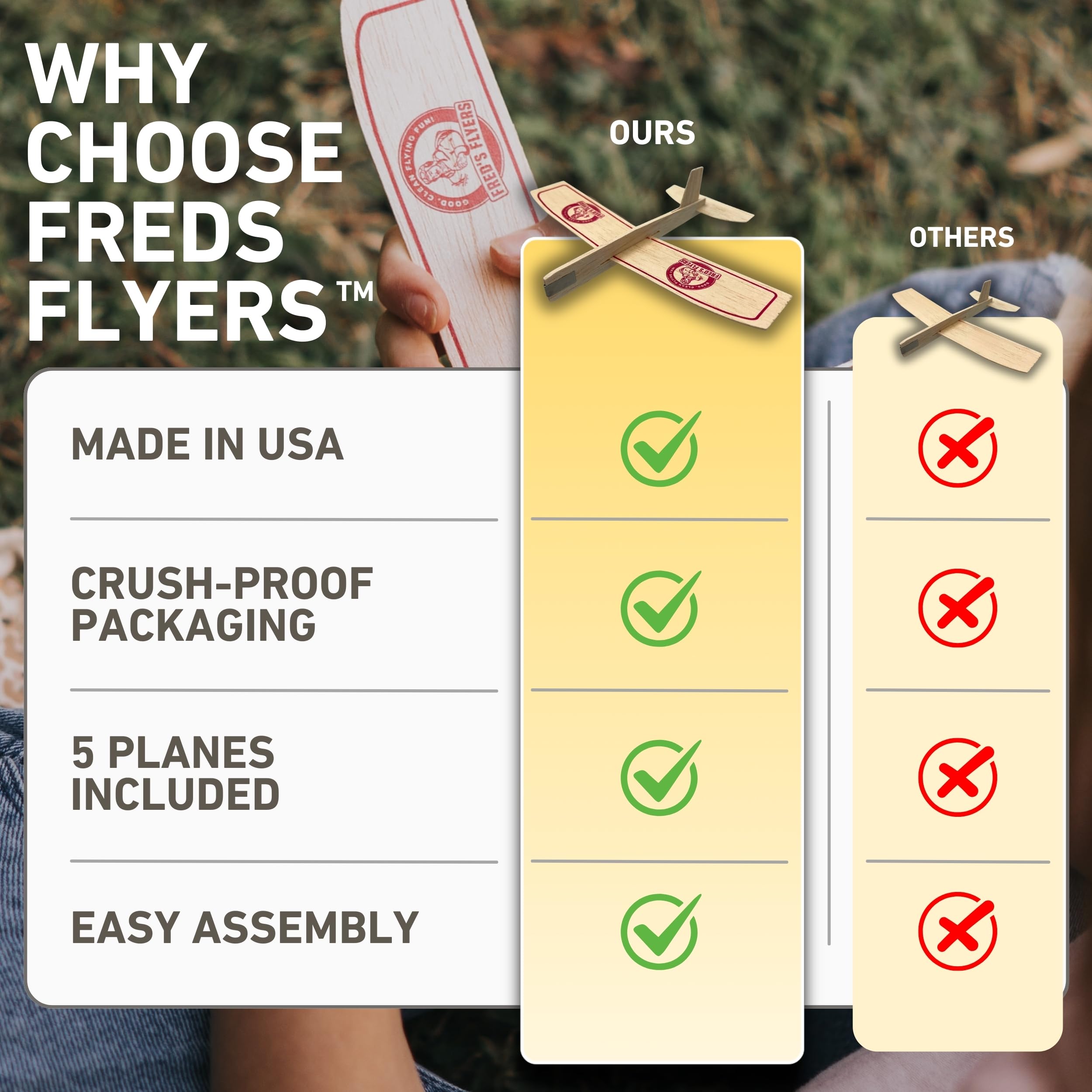 Fred's Flyers easy no-tools assembly enables quick outdoor play