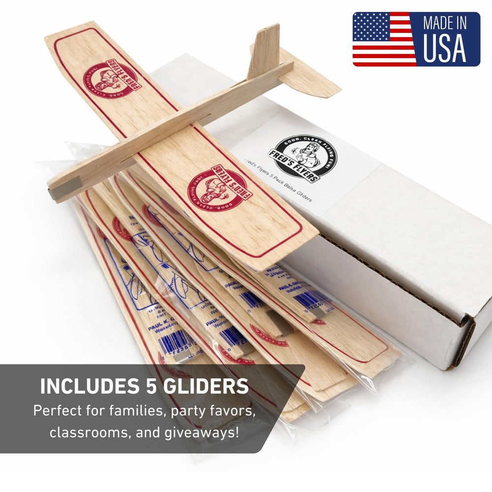 Fred's Flyers USA-made balsa airplanes safe and durable for kids