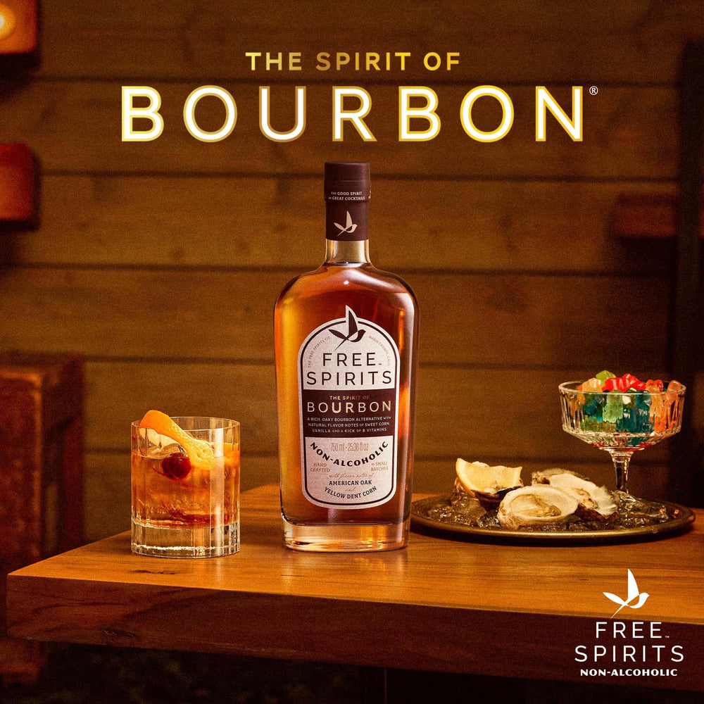 The Free Spirits Company cocktail glass showcases toasted almond and brown sugar aromas.