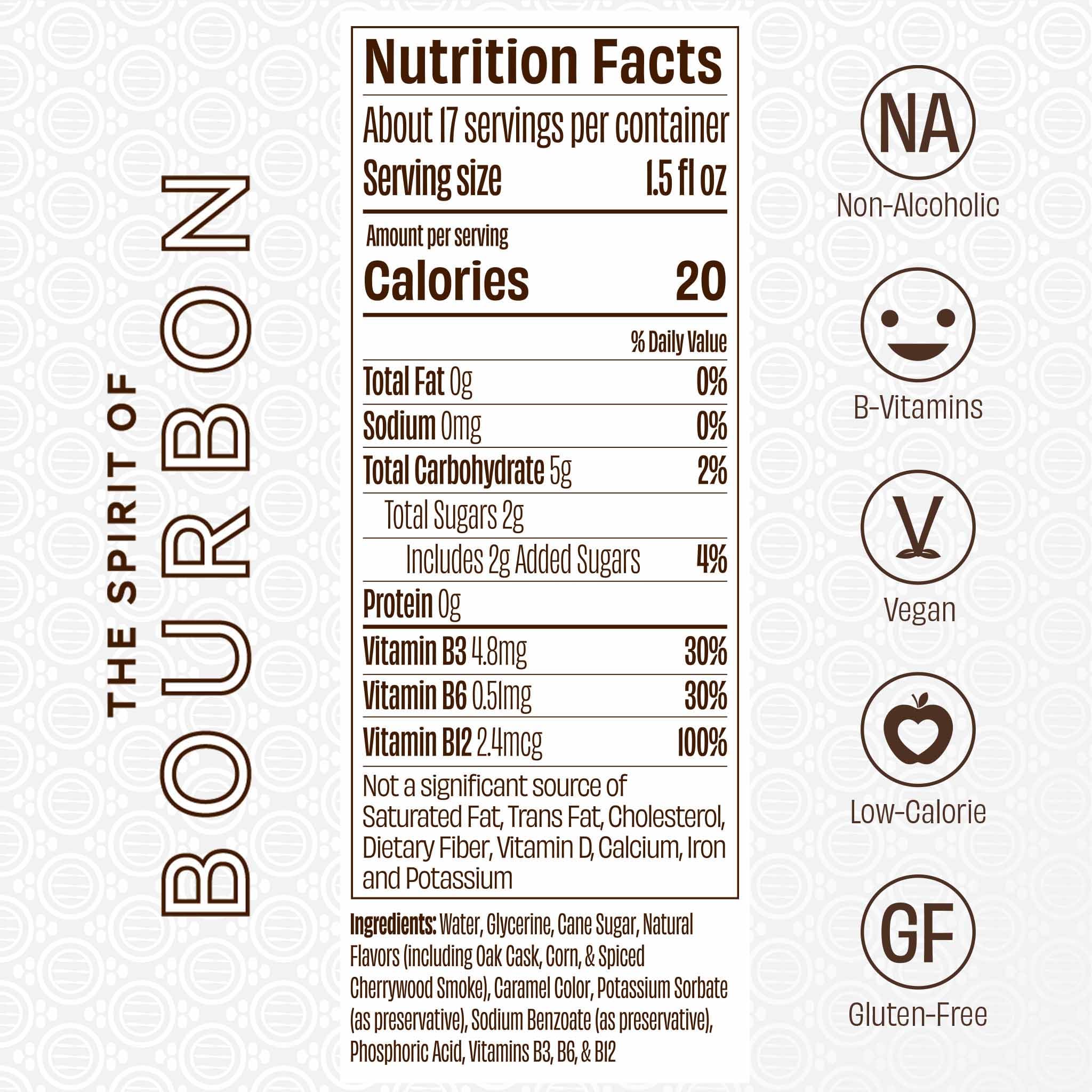 Free Spirits ingredients shot highlights distillate reconstruction and oak-forward flavor potential.