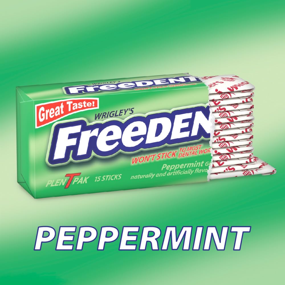 Freedent gum designed not to stick to dental work.