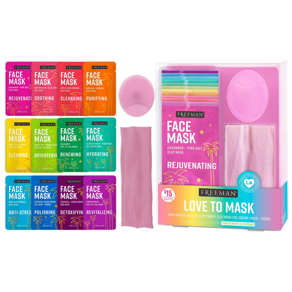 Freeman Love to Mask gift set packaging shown, ideal for gifting skincare lovers.