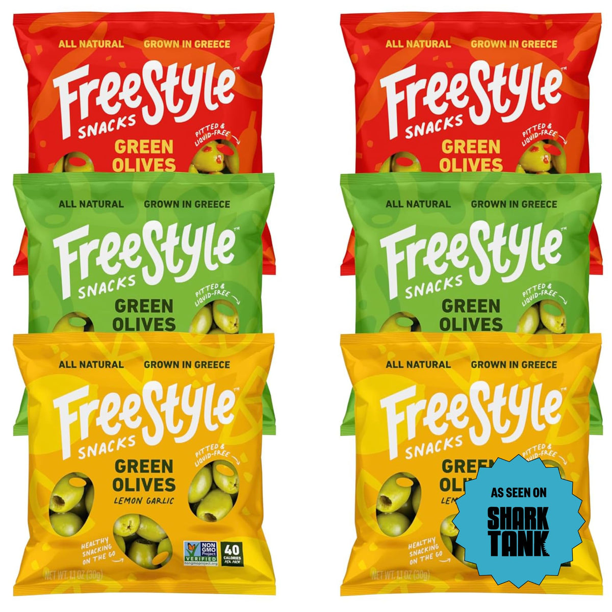 Freestyle Snacks olive pack pouch for on-the-go snacking with Greek olives