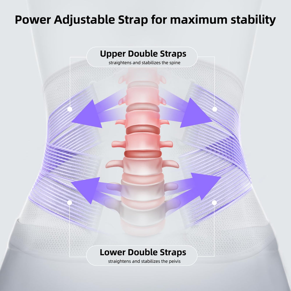 FREETOO back brace with adjustable dual straps for a personalized fit